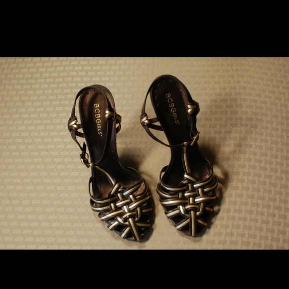 BCBGirls Brown Leather Sandals - Picture 2 of 8